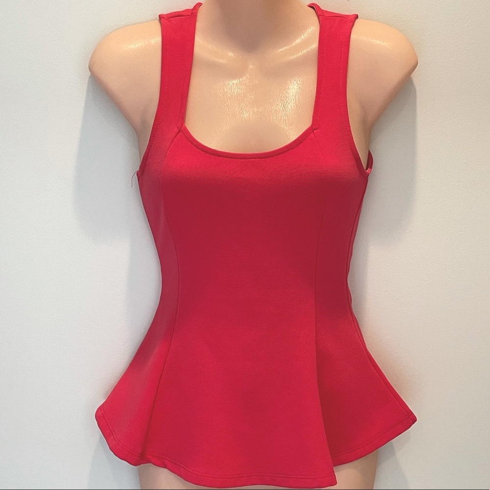 BNWOT Hot Pink Peplum Top.